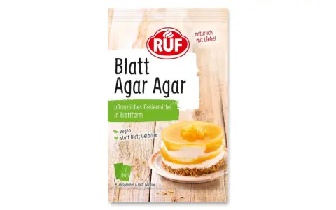 RUF Blatt Agar Agar: eine vegane Alternative zu Blatt Gelatine für köstliche Desserts.