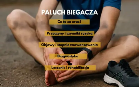 Biegacz z bólem stopy, na której widoczne są zmiany zwyrodnieniowe stawu MTP 1. Informacje o urazie, jego przyczynach, objawach i leczeniu.