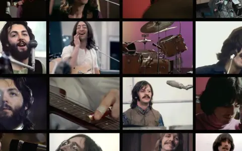 Paul McCartney śpiewa, John Lennon śmieje się, George Harrison gra na gitarze, Ringo Starr przy perkusji. Niech muzyka The Beatles płynie.