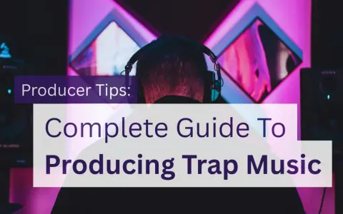 Producent muzyczny w słuchawkach, tworzący trap samples. Poradnik produkcji muzyki trap.