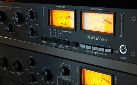 Profesjonalny kompresor audio WesAudio ng78 z dwoma analogowymi wskaźnikami VU.