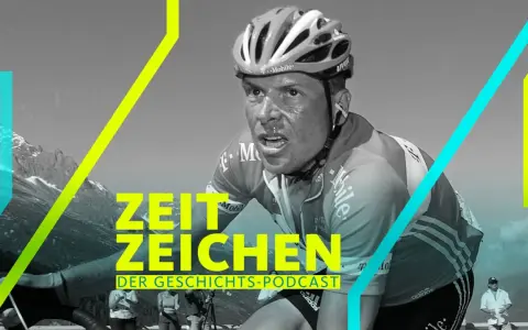 Jan Ullrich im Rennrad-Trikot, mit verschwitztem Gesicht und blutiger Nase. Ein Symbol für seinen Absturz und die Höhen des Radsports.