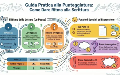 Guida alla punteggiatura per la classe terza: il punto, la virgola e il punto e virgola creano il ritmo della scrittura.