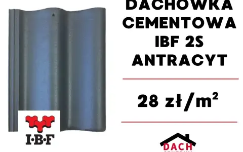 Dachówka betonowa IBF 2S antracyt. Atrakcyjna dachówka betonowa cena za m2: 28 zł. Idealna na Twój dach.