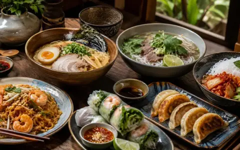 Bogactwo smaków kuchni azjatyckiej: ramen, pho, pad thai, sajgonki, pierożki gyoza i kimchi. Prawdziwa uczta dla podniebienia!
