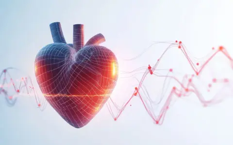 Graficzna wizualizacja serca z liniami EKG i pulsu.