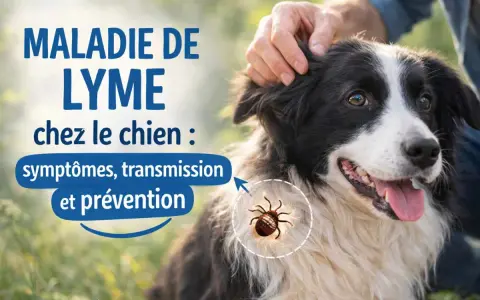Maladie de Lyme chez le chien : symptômes, transmission et prévention. Un vaccin peut protéger votre compagnon. Une tique est représentée.
