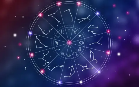 Koło zodiaku z symbolami gwiazd. Sprawdź swój horoskop baran co mnie czeka, odkryj przyszłość w kosmicznym tańcu.