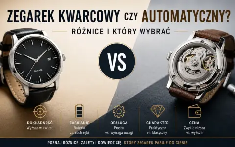 Zegarek kwarcowy vs. mechanizm automatyczny. Porównanie cech, zalet i wad, by wybrać idealny czasomierz.
