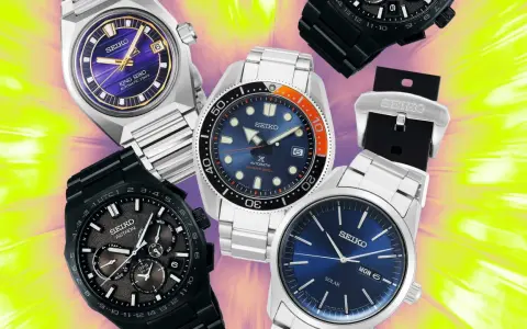 Collezione di orologi Seiko, tra cui un King Seiko e un diver, che mostrano il miglior movimento Seiko.