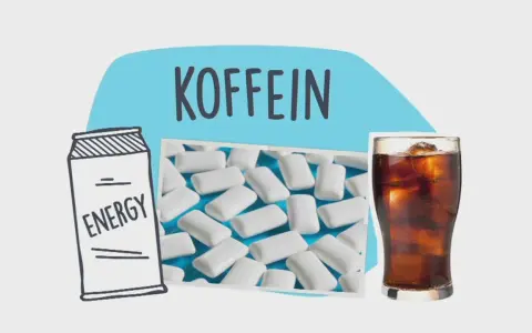 Koffein steckt in Energy Drinks, Eis und Cola. Hier sind Kaugummis, die auch Koffein enthalten.
