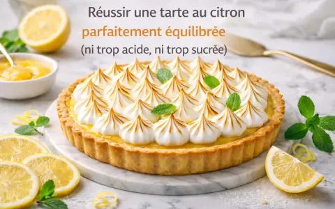 Tarte au citron meringuée, une recette pour un équilibre parfait entre acidité et douceur. Délicieuse et visuellement attrayante.