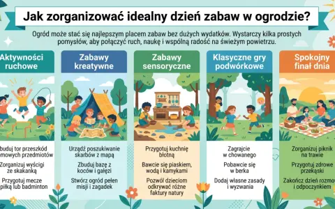 Pomysły na zabawy w ogrodzie: ruchowe, kreatywne, sensoryczne, gry podwórkowe i piknik. Idealny dzień pełen radości na świeżym powietrzu.