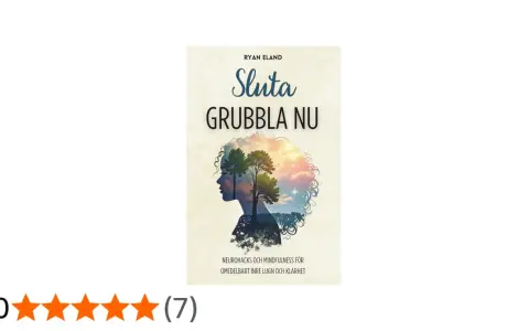 Boken "Sluta grubbla nu" med en illustration av ett träd inuti ett kvinnoansikte.