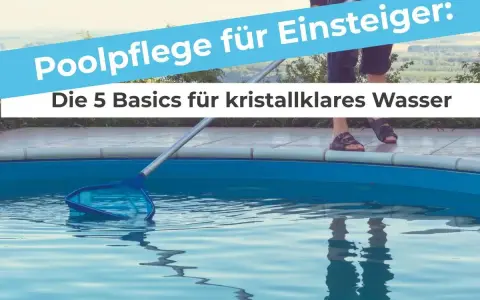 Poolpflege für Einsteiger: Mit einem Kescher wird das Wasser kristallklar.