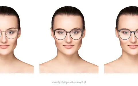 Trzy kobiety prezentują różne kształty okularów: metalowe, okrągłe i owalne.