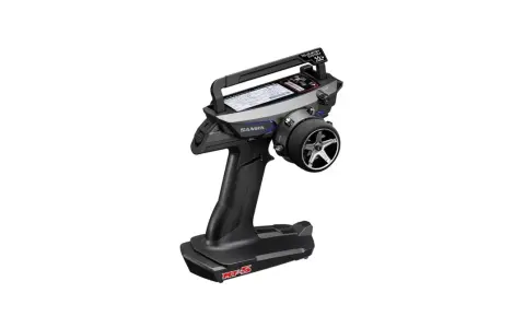 Sanwa MT5 Fernsteuerung mit Telemetrie-System, ideal für RC-Rennsport.