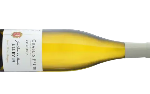 En flaska Chablis 1er Cru Vosgros från Ellevin, ett perfekt vin till hummer.