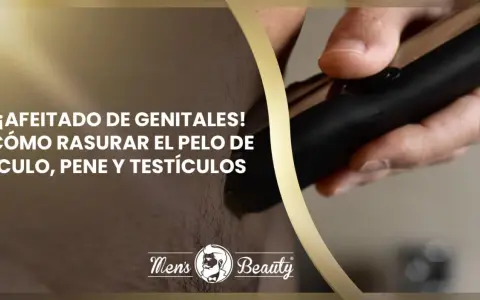 Guía para depilarse el culo, pene y testículos. Un hombre usa una recortadora para el afeitado de genitales.