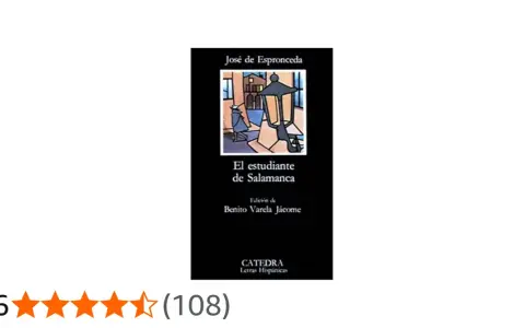 Portada del libro "El estudiante de Salamanca" de José de Espronceda, edición de Benito Varela Jácome.