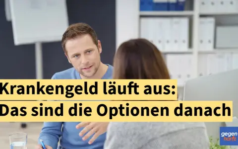Mann erklärt einer Frau, wie lange Krankengeld gezahlt wird und welche Optionen es danach gibt.