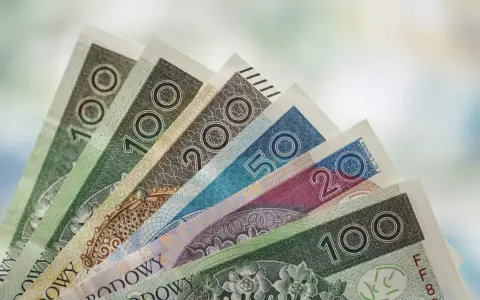 Różne nominały polskich banknotów ułożone wachlarzowo. Zastanawiasz się, ile wynosi świadczenie pielęgnacyjne?
