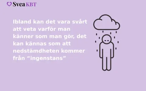 En person står under ett regnigt moln. Texten beskriver hur svårt det kan vara att förstå nedstämdhetens dystymi orsaker.