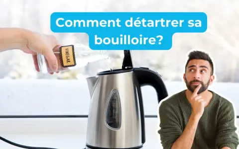 Comment nettoyer une bouilloire avec du vinaigre. Un homme réfléchit à la meilleure façon de détartrer sa bouilloire.