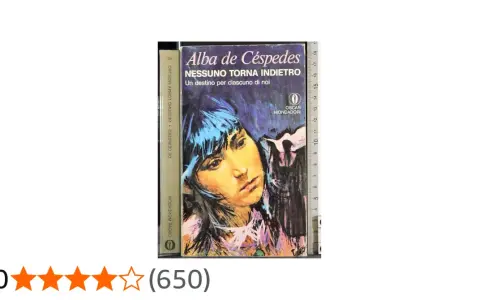 Copertina del libro "Nessuno torna indietro" di Alba de Céspedes, con un ritratto intenso e la promessa che nessuno torna indietro.
