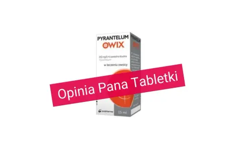 Opakowanie Pyrantelum Owix, zawiesina doustna w leczeniu owsicy. To tabletki na odrobaczenie dla ludzi.