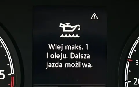 Kontrolka oleju w samochodzie: "Wlej maks. 1 l oleju. Dalsza jazda możliwa.
