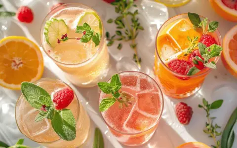 Cocktail gin jus de fruit, garni de fruits rouges et d'agrumes, prêt à rafraîchir.