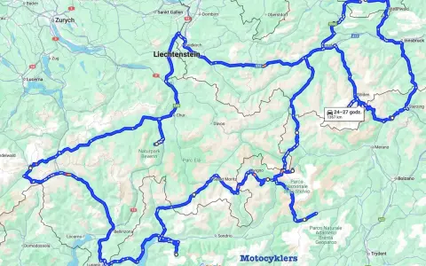 Trasy motocyklowe Austria: malownicza pętla przez Alpy, Liechtenstein i Włochy. 1367 km przygody.