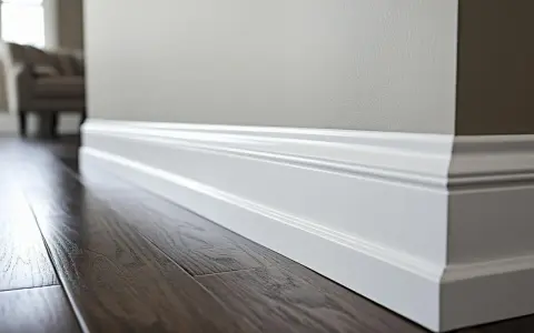 Eleganckie białe listwy przypodłogowe, idealnie dopasowane do ciemnej podłogi. Wybór między listwami 8 czy 10 cm podkreśli styl wnętrza.