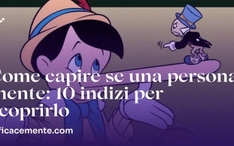 Pinocchio con il naso lungo, simbolo di come capire se una persona mente. 10 indizi per scoprirlo.