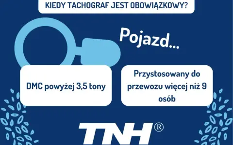 Kiedy pojazd specjalny musi mieć tachograf? Gdy DMC przekracza 3,5 tony lub przewozi więcej niż 9 osób.