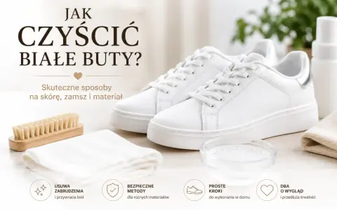 Jak wyczyścić białe adidasy? Skuteczne metody na skórę, zamsz i materiał. Szczotka, ściereczka i miseczka z płynem czekają, by przywrócić butom biel.