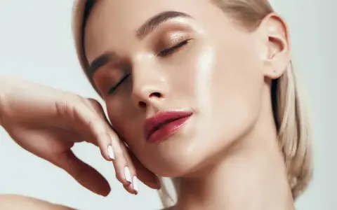 Piel radiante y labios jugosos, un lienzo perfecto para la preparación de la piel antes del maquillaje.