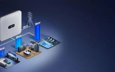 Falownik Huawei 60KTL zasila domowe urządzenia: salon (1kW), kuchnię i piwniczkę (2kW), basen i ogród (3kW).