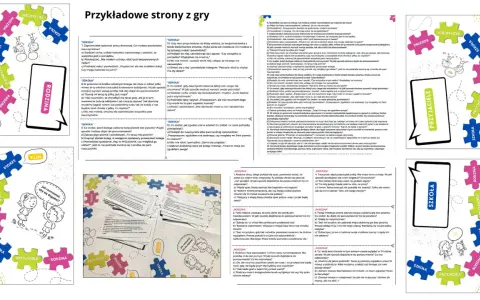 Gra planszowa z pytaniami o relacje, gdzie ścieżka składa się z elementów "szkoła", "rodzina", "przyjaciele". Skala durowa.