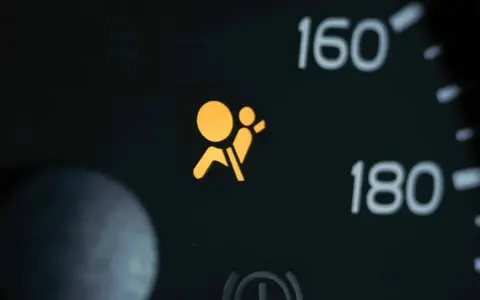 Dashboard warning light indicates a supplemental restraint system problem.