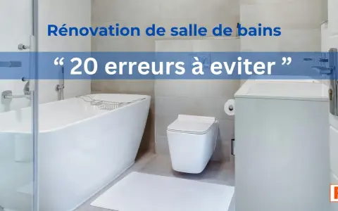 Aménagement salle de bain moderne : baignoire îlot, WC suspendu, lavabo. Guide pour éviter 20 erreurs courantes.