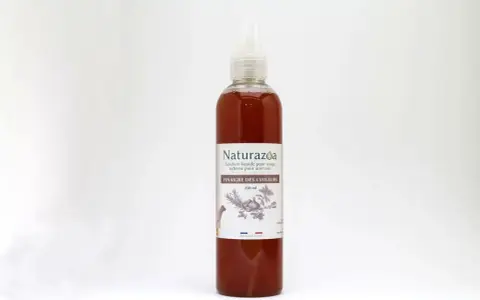Bouteille de vinaigre des 4 voleurs, solution pour usage externe animal. Idéal pour le traitement puce chien vinaigre.
