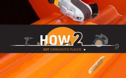 Learn how to cut corrugated plastic with this guide. Tools like drills, saws, and hammers are shown.