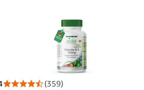 Bote de Vitamina B-3 100mg de Fairvital, 250 comprimidos. Descubre para qué sirve la vitamina b3 para tu bienestar.