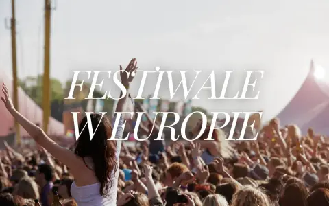 Tłum ludzi na największych festiwalach muzycznych w Europie, z rękami w górze i butelkami w dłoniach.