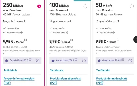 Telekom-Tarife: MagentaZuhause XL, L, M mit 250, 100, 50 MBit/s. Günstige Angebote für Internet & Telefonie.