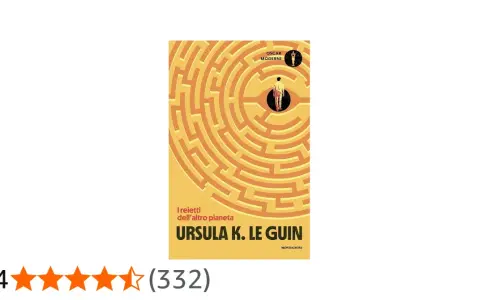 Copertina del libro "I reietti dell'altro pianeta" di Ursula K. Le Guin, con un uomo al centro di un labirinto giallo.