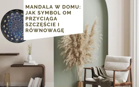Ozdobna mandala z symbolem Om w domu, symbolizująca szczęście i równowagę.