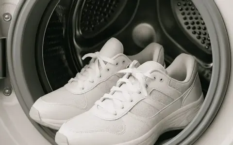 Zapatillas blancas listas para lavar en lavadora. Descubre a qué temperatura lavar zapatillas para que queden como nuevas.